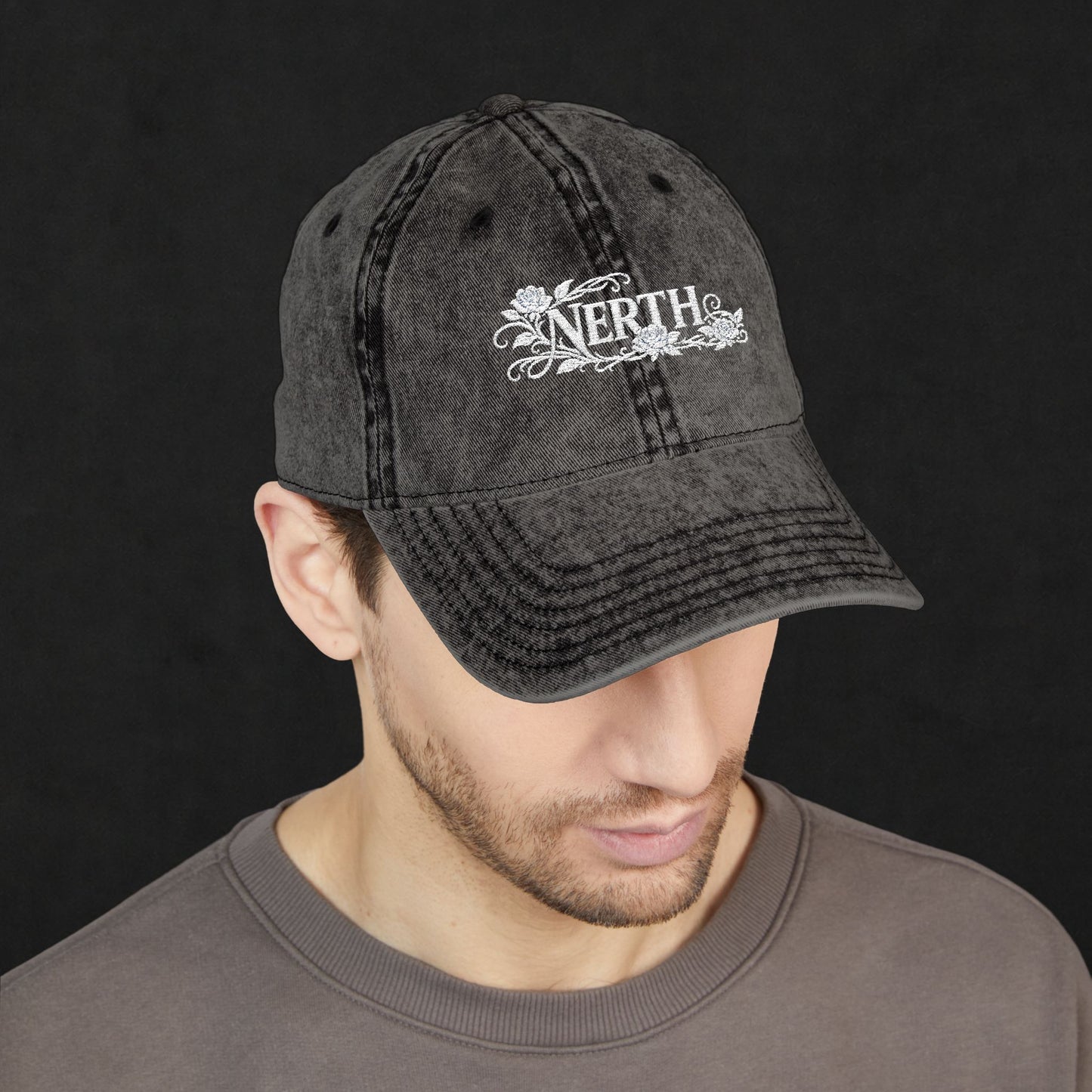 Washed out hat -  Nerth embroided Design